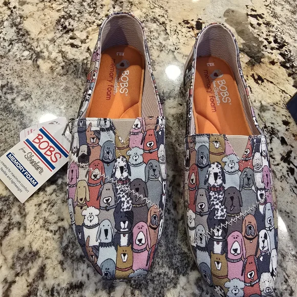 Skechers Kids' Dog Print Slip-On Shoes - Multi-Color - Picture 1 of 7